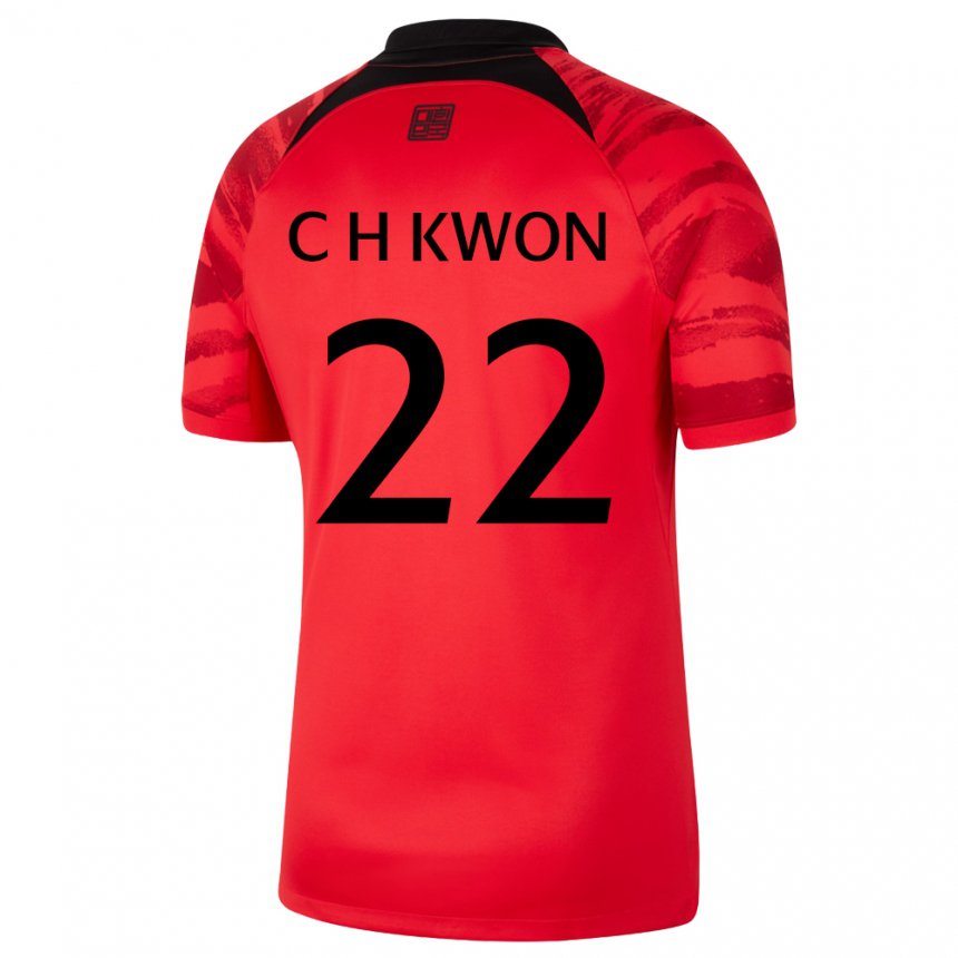 Gyermek Dél-koreai Chang-hoon Kwon #22 Piros Fekete Hazai Jersey 22-24 Mez Póló Ing