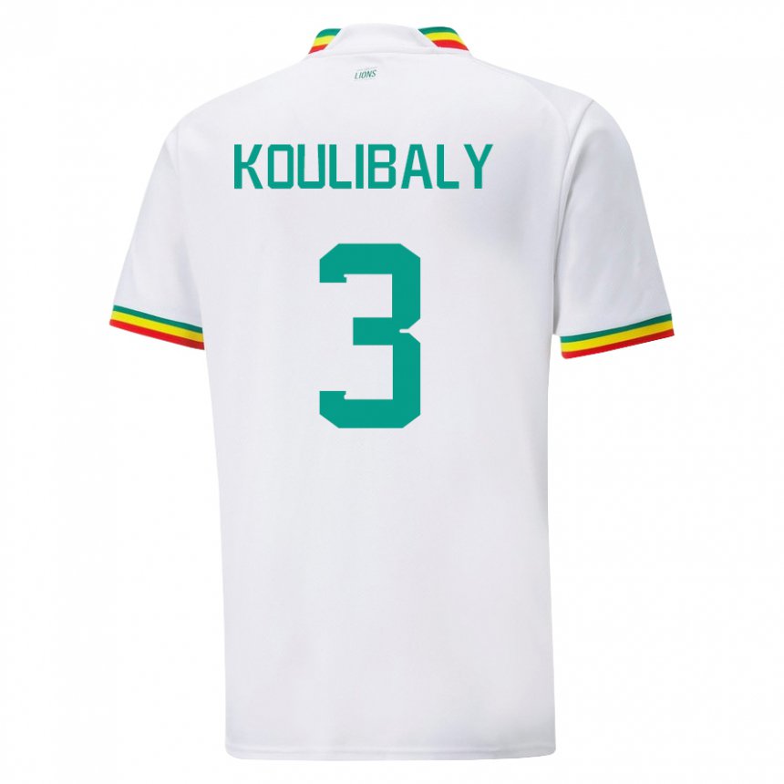 Férfi Szenegáli Kalidou Koulibaly #3 Fehér Hazai Jersey 22-24 Mez Póló Ing