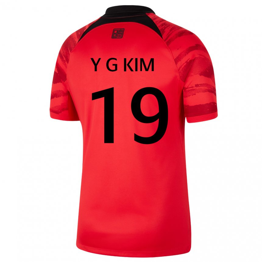 Férfi Dél-koreai Young-gwon Kim #19 Piros Fekete Hazai Jersey 22-24 Mez Póló Ing
