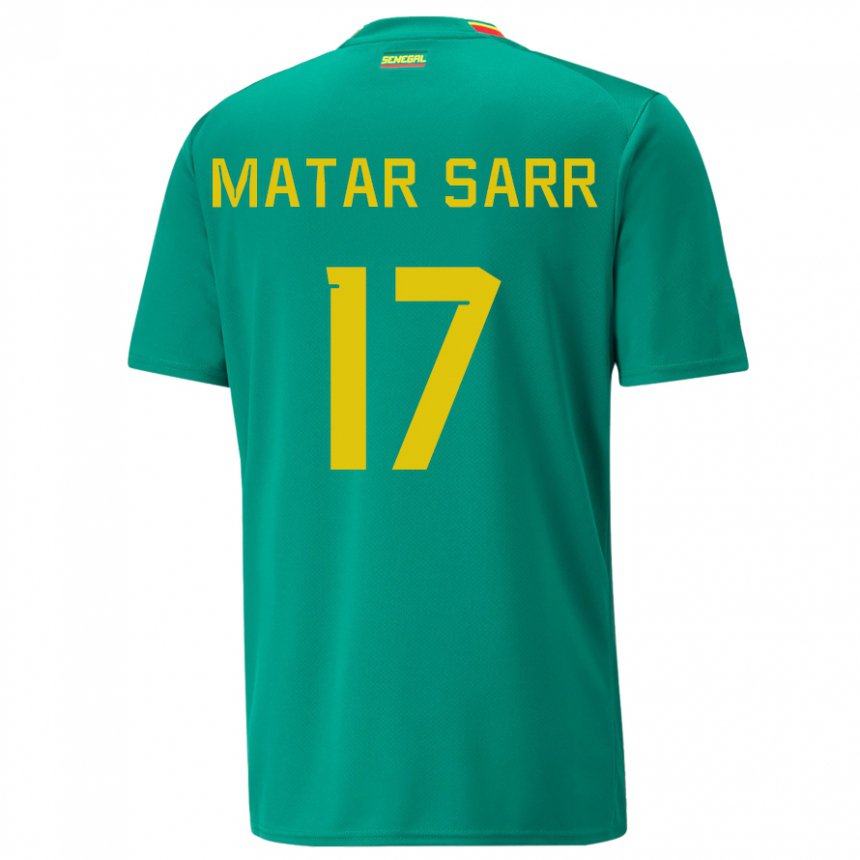 Férfi Szenegáli Pape Matar Sarr #17 Zöld Idegenbeli Jersey 22-24 Mez Póló Ing