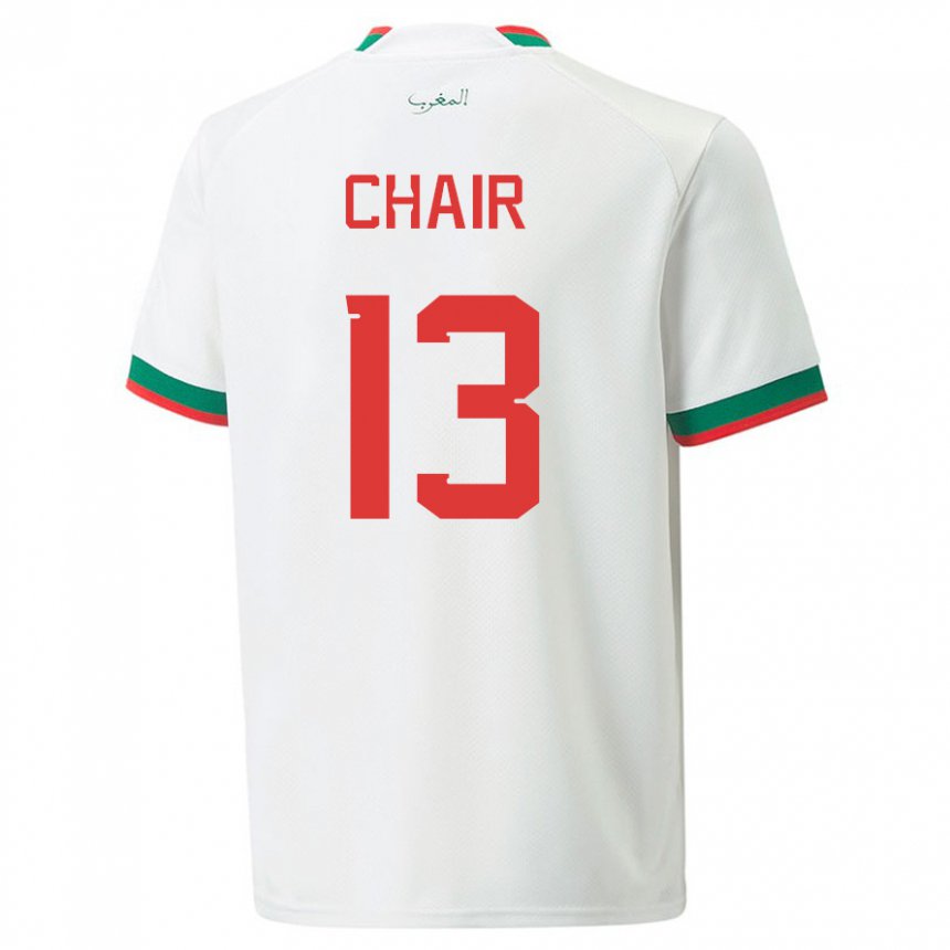 Női Marokkói Iliass Chair #13 Fehér Idegenbeli Jersey 22-24 Mez Póló Ing
