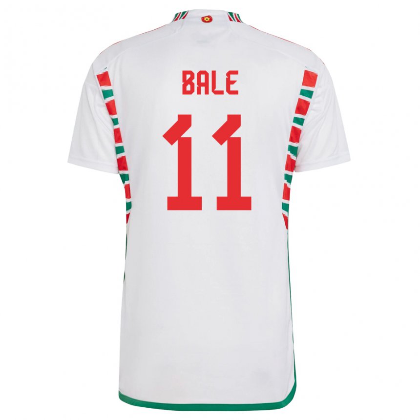 Női Walesi Gareth Bale #11 Fehér Idegenbeli Jersey 22-24 Mez Póló Ing