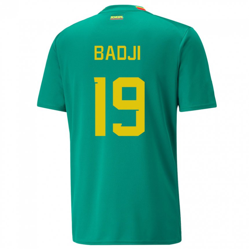 Gyermek Szenegáli Youssouph Badji #19 Zöld Idegenbeli Jersey 22-24 Mez Póló Ing