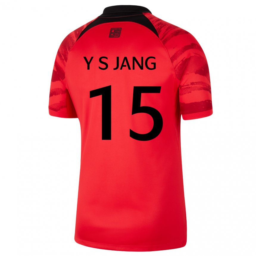 Férfi Dél-koreai Jang Yun Sik #15 Piros Fekete Hazai Jersey 22-24 Mez Póló Ing