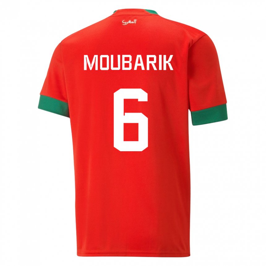 Női Marokkói El Mehdi Moubarik #6 Piros Hazai Jersey 22-24 Mez Póló Ing