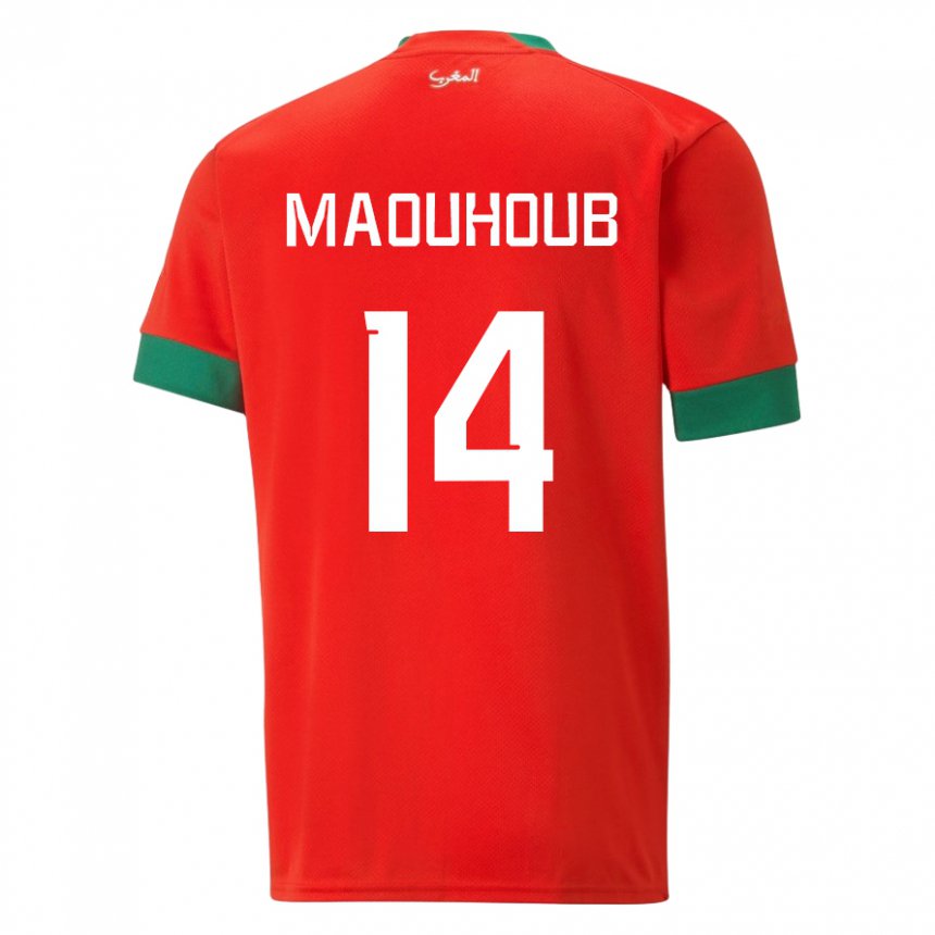 Női Marokkói El Mehdi Maouhoub #14 Piros Hazai Jersey 22-24 Mez Póló Ing