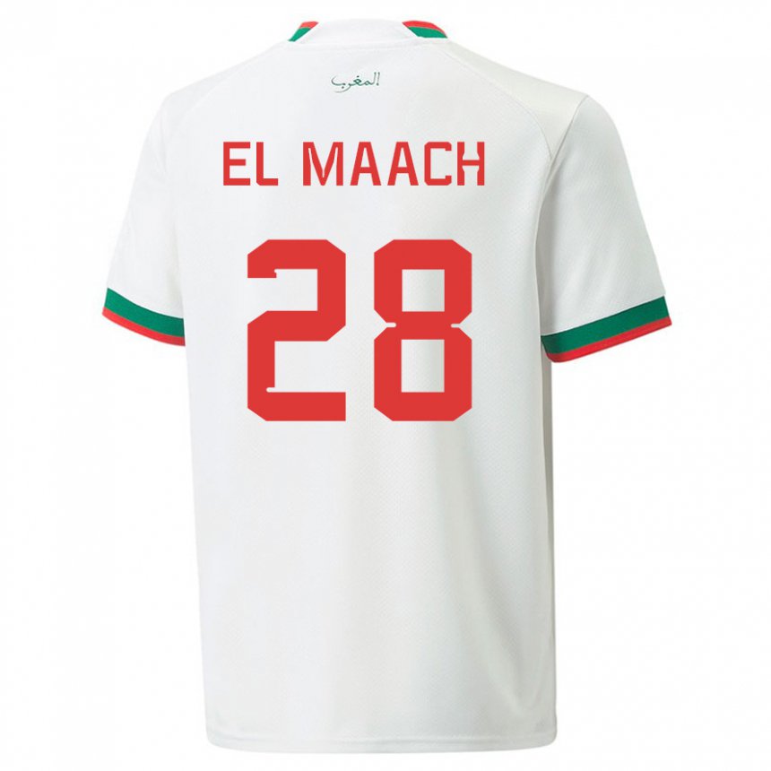 Női Marokkói Fouad El Maach #28 Fehér Idegenbeli Jersey 22-24 Mez Póló Ing