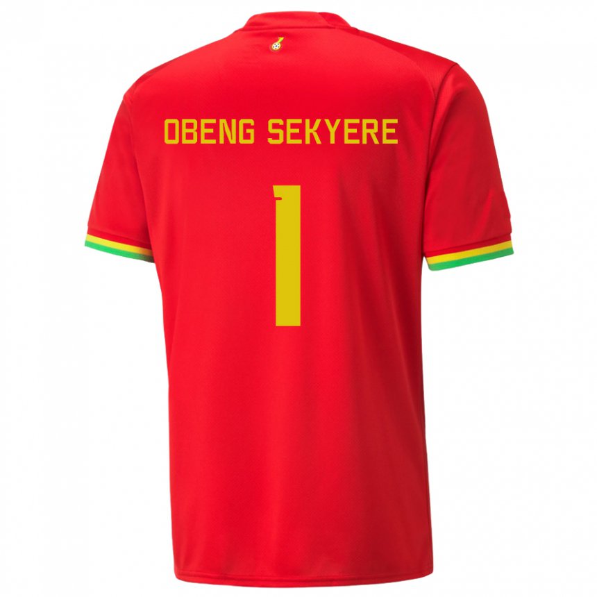 Női Ghánai Gregory Obeng Sekyere #1 Piros Idegenbeli Jersey 22-24 Mez Póló Ing