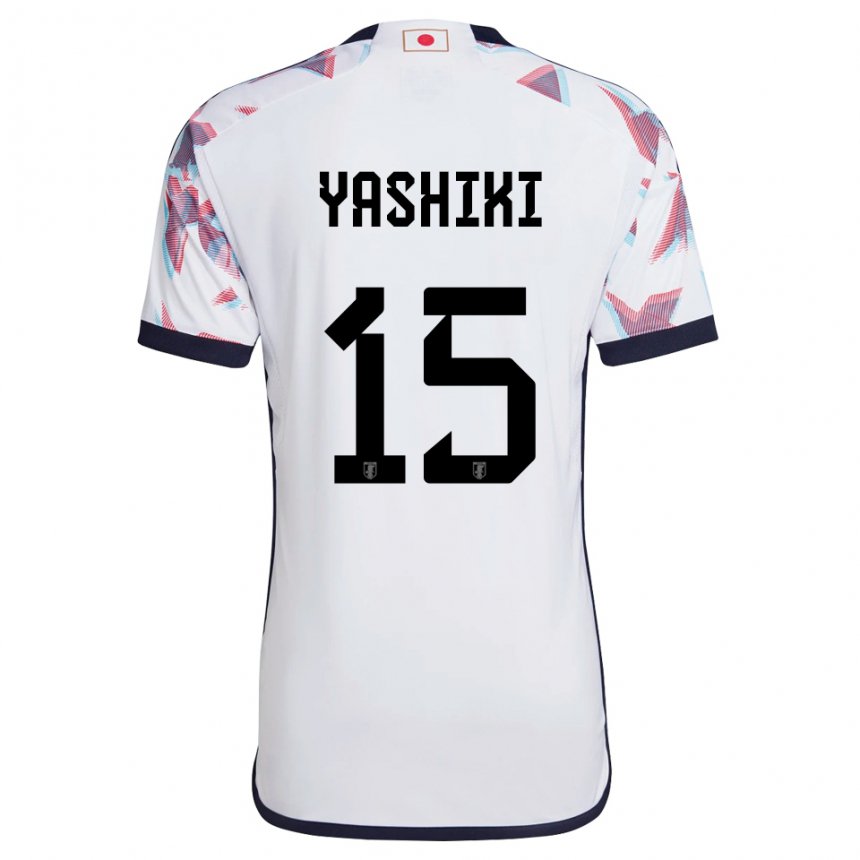 Női Japán Yusei Yashiki #15 Fehér Idegenbeli Jersey 22-24 Mez Póló Ing