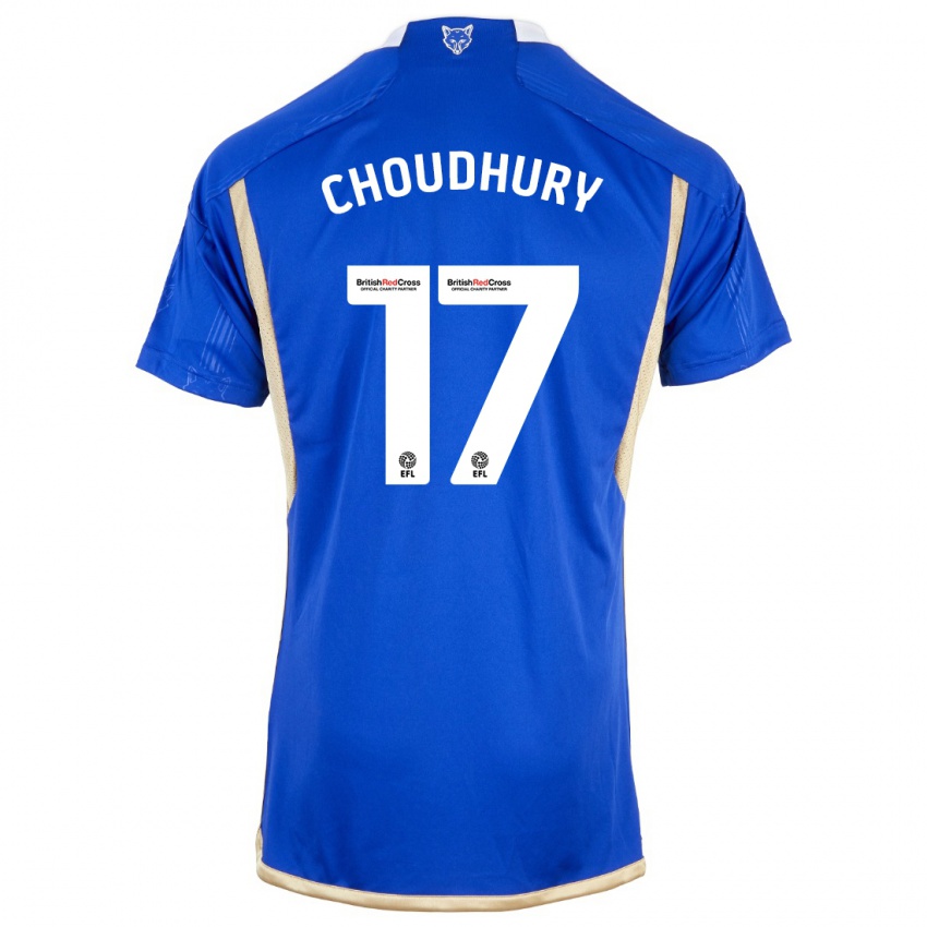 Gyermek Hamza Choudhury #17 Kék Hazai Jersey 2023/24 Mez Póló Ing