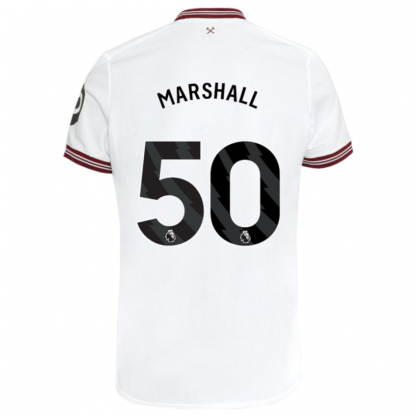 Gyermek Callum Marshall #50 Fehér Idegenbeli Jersey 2023/24 Mez Póló Ing