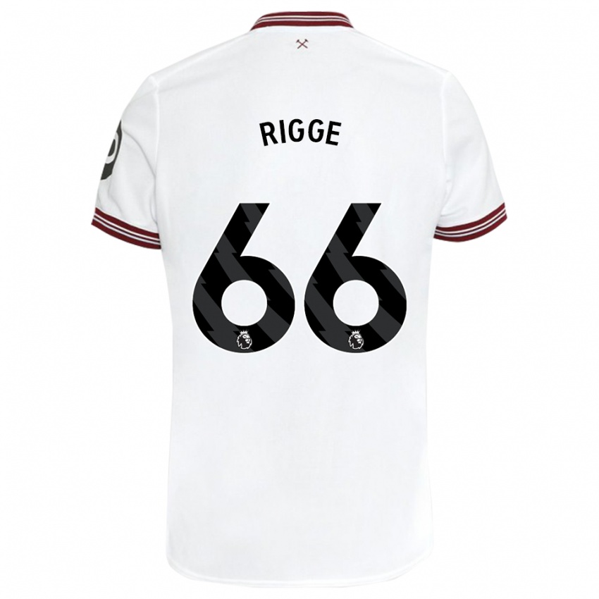 Gyermek Daniel Rigge #66 Fehér Idegenbeli Jersey 2023/24 Mez Póló Ing