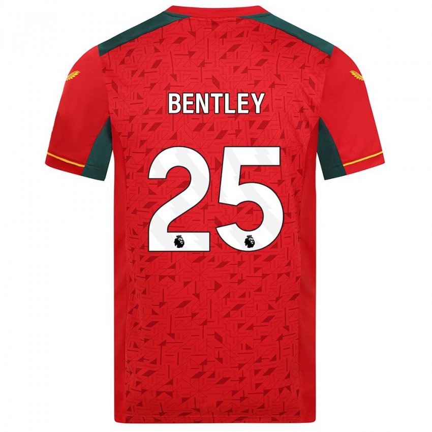 Gyermek Daniel Bentley #25 Piros Idegenbeli Jersey 2023/24 Mez Póló Ing