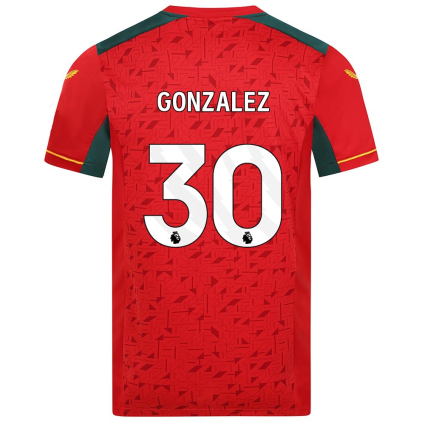 Gyermek Enso González #30 Piros Idegenbeli Jersey 2023/24 Mez Póló Ing