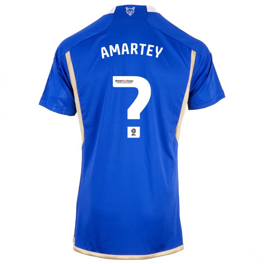Férfi Bobby Amartey #0 Királykék Hazai Jersey 2023/24 Mez Póló Ing