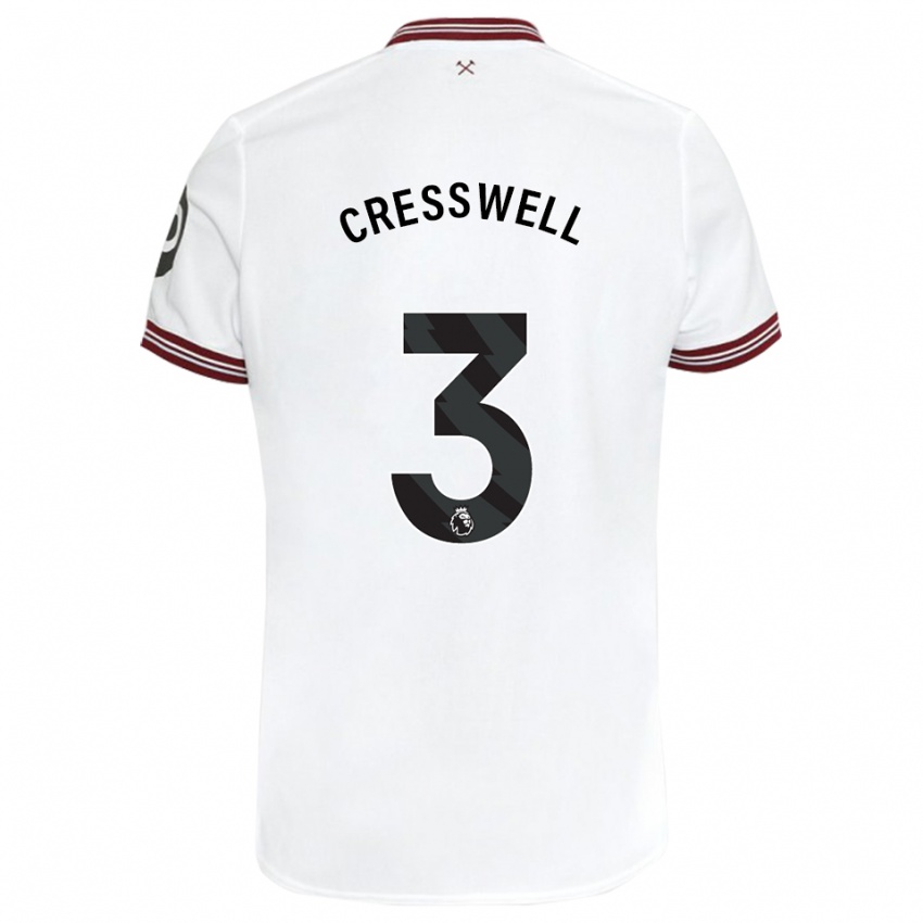 Férfi Aaron Cresswell #3 Fehér Idegenbeli Jersey 2023/24 Mez Póló Ing