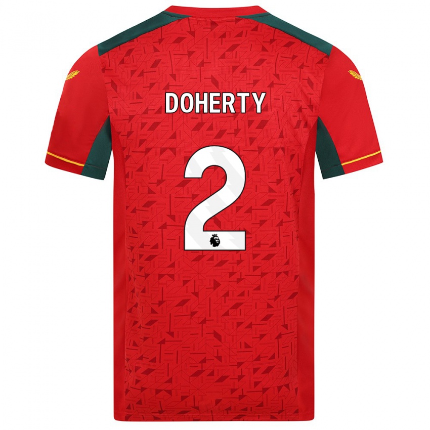 Férfi Matt Doherty #2 Piros Idegenbeli Jersey 2023/24 Mez Póló Ing