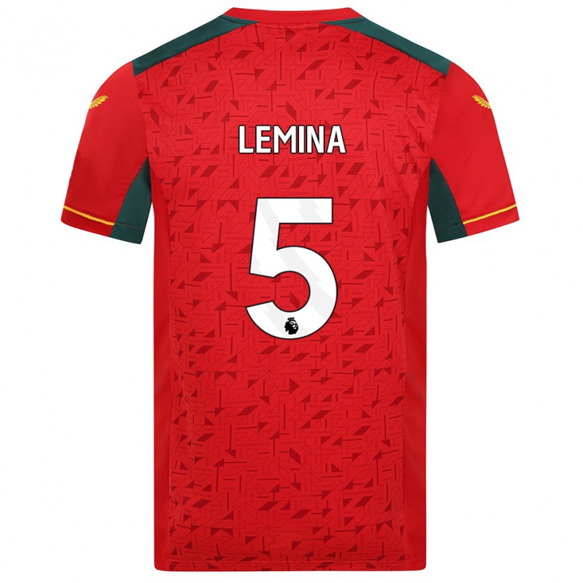 Férfi Mario Lemina #5 Piros Idegenbeli Jersey 2023/24 Mez Póló Ing