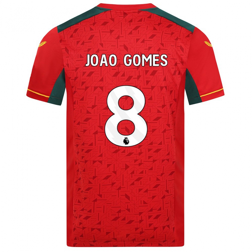 Férfi Joao Gomes #8 Piros Idegenbeli Jersey 2023/24 Mez Póló Ing