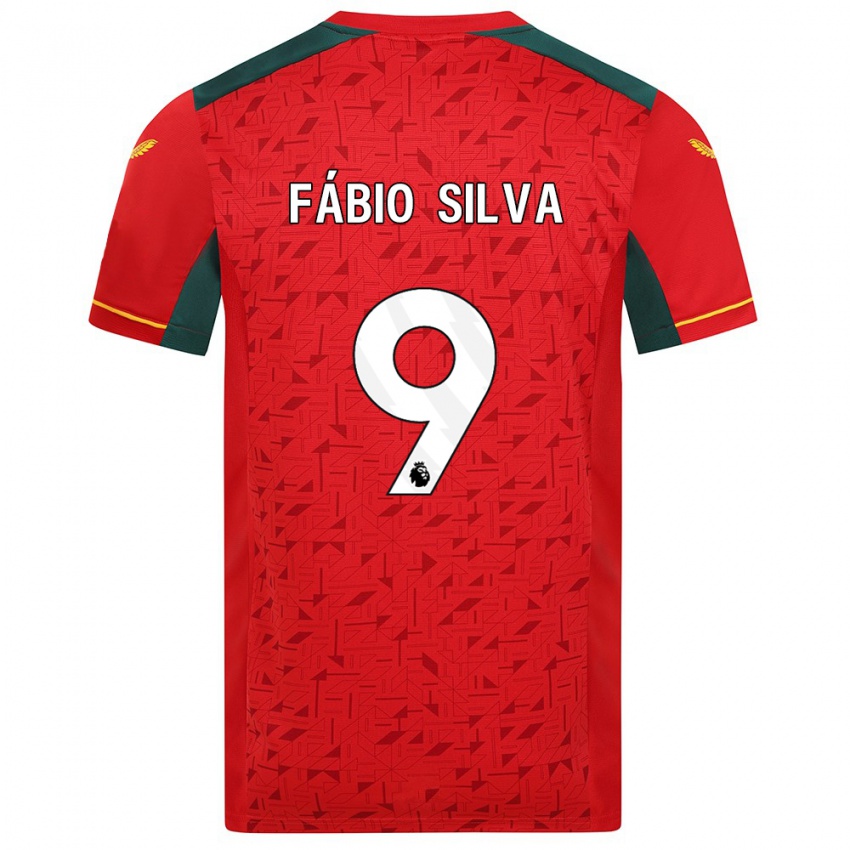 Férfi Fabio Silva #9 Piros Idegenbeli Jersey 2023/24 Mez Póló Ing
