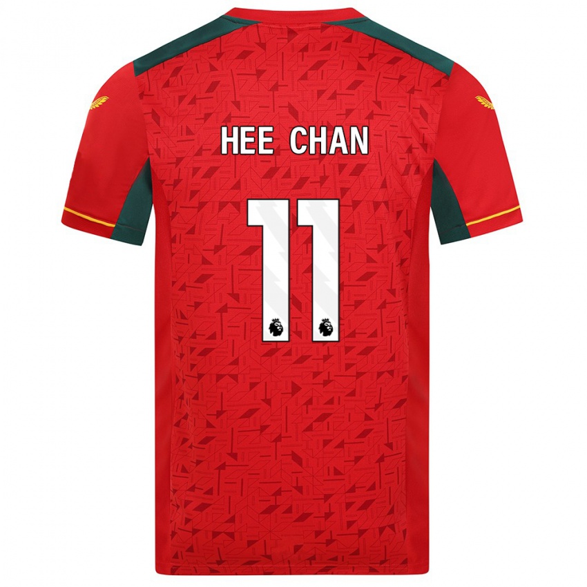 Férfi Hee-Chan Hwang #11 Piros Idegenbeli Jersey 2023/24 Mez Póló Ing