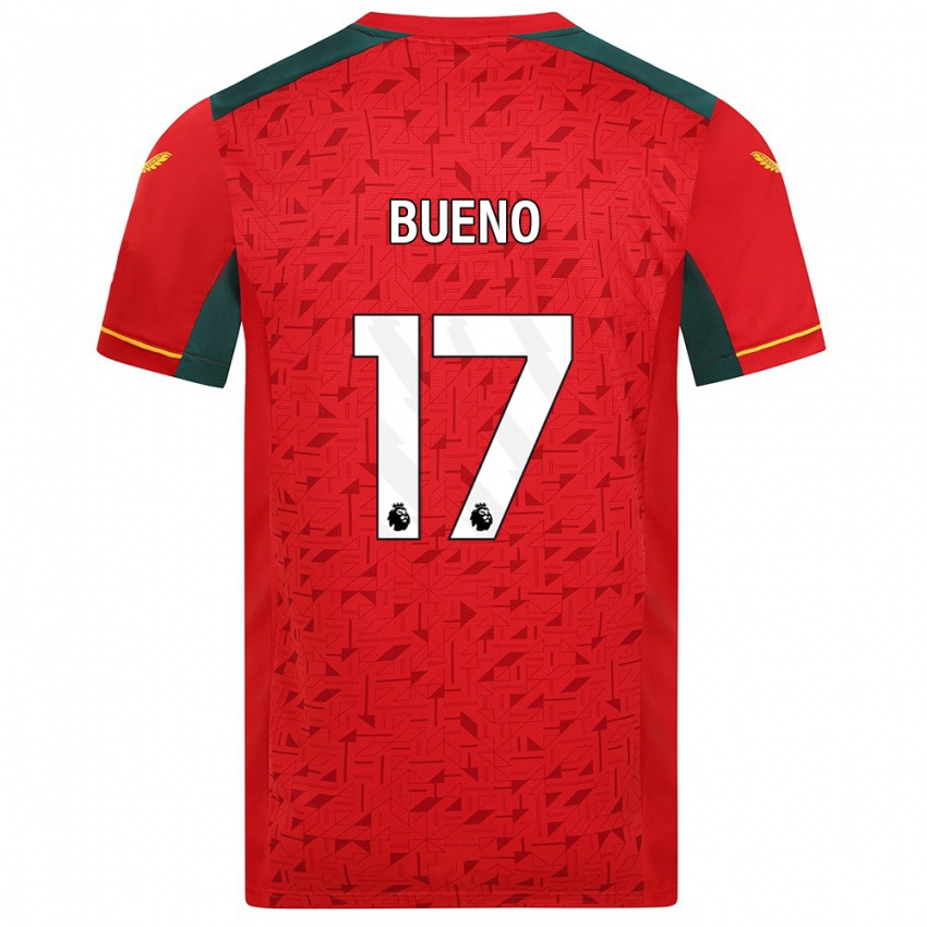 Férfi Hugo Bueno #17 Piros Idegenbeli Jersey 2023/24 Mez Póló Ing