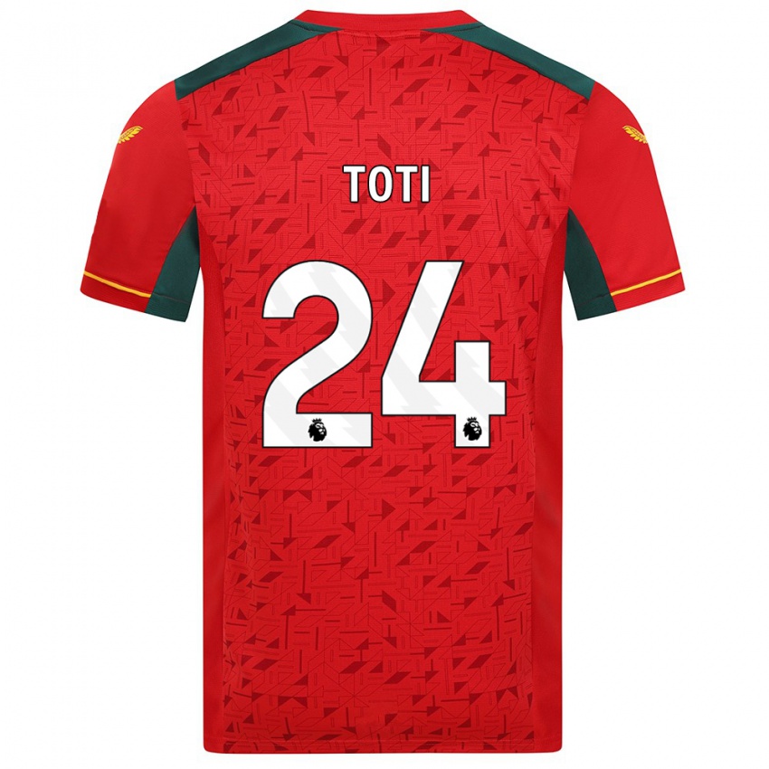 Férfi Toti #24 Piros Idegenbeli Jersey 2023/24 Mez Póló Ing