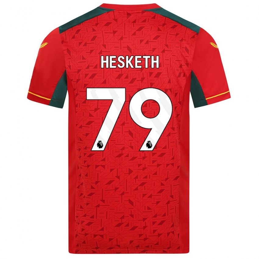 Férfi Owen Hesketh #79 Piros Idegenbeli Jersey 2023/24 Mez Póló Ing