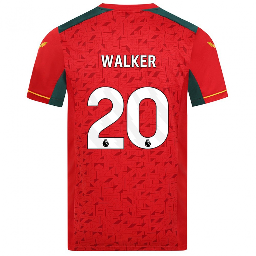 Férfi Lowri Walker #20 Piros Idegenbeli Jersey 2023/24 Mez Póló Ing