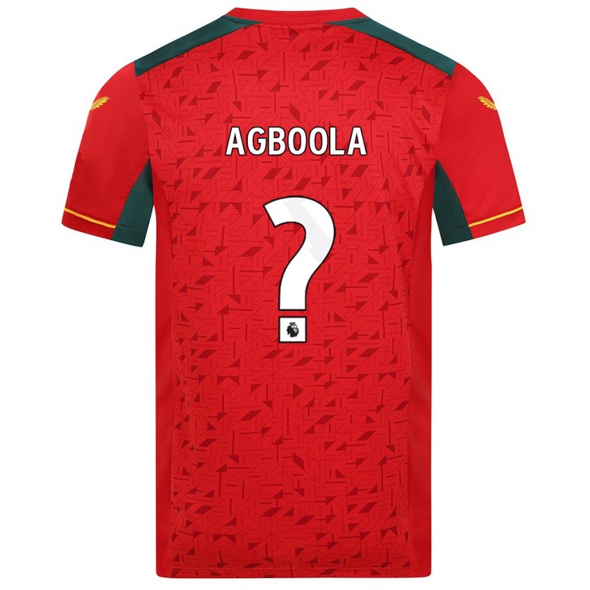 Férfi Michael Agboola #0 Piros Idegenbeli Jersey 2023/24 Mez Póló Ing