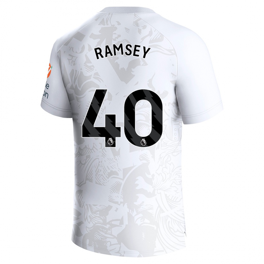 Férfi Aaron Ramsey #40 Fehér Idegenbeli Jersey 2023/24 Mez Póló Ing