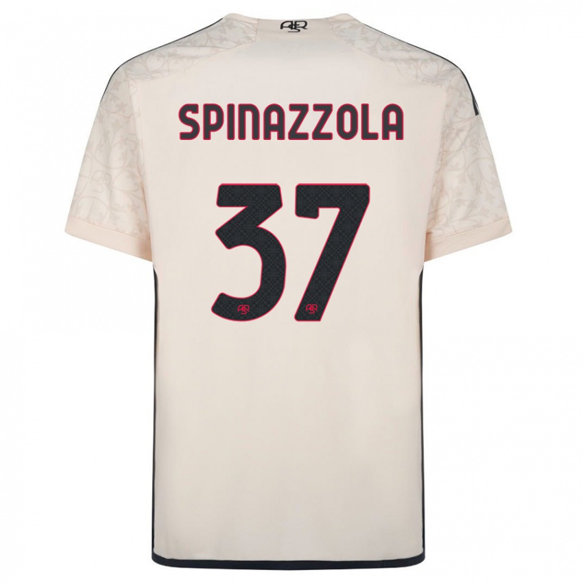 Férfi Leonardo Spinazzola #37 Piszkosfehér Idegenbeli Jersey 2023/24 Mez Póló Ing