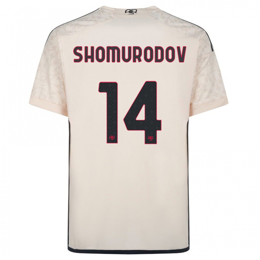 Férfi Eldor Shomurodov #14 Piszkosfehér Idegenbeli Jersey 2023/24 Mez Póló Ing