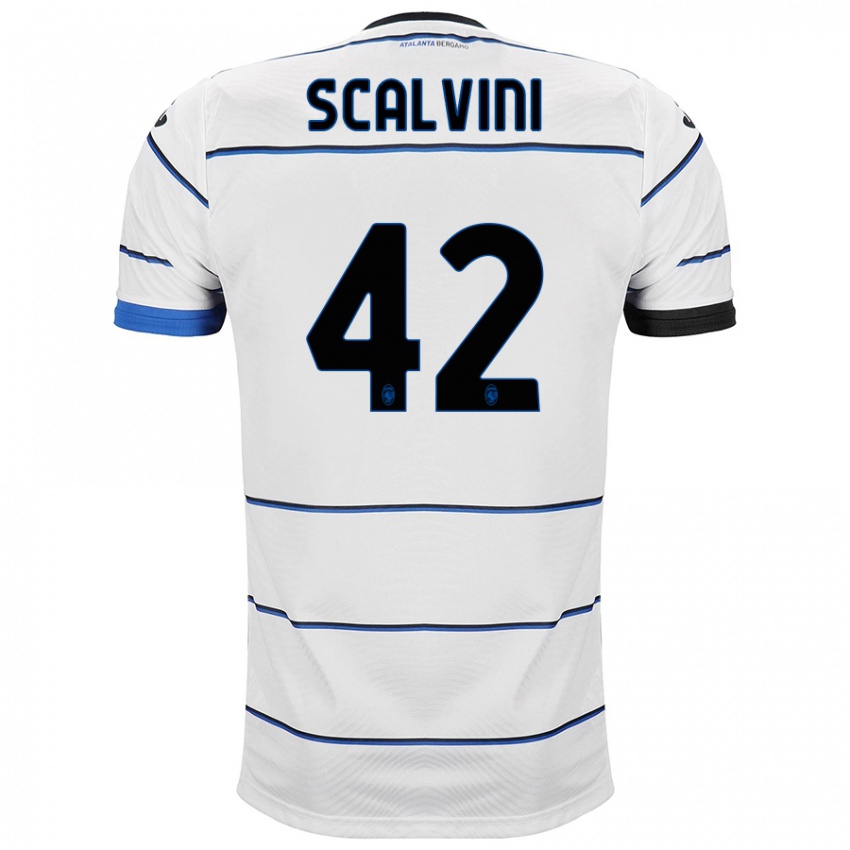 Férfi Giorgio Scalvini #42 Fehér Idegenbeli Jersey 2023/24 Mez Póló Ing