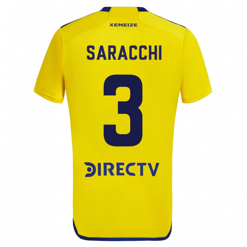 Férfi Marcelo Saracchi #3 Sárga Idegenbeli Jersey 2023/24 Mez Póló Ing
