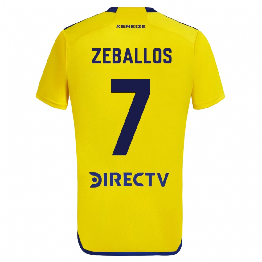 Férfi Exequiel Zeballos #7 Sárga Idegenbeli Jersey 2023/24 Mez Póló Ing