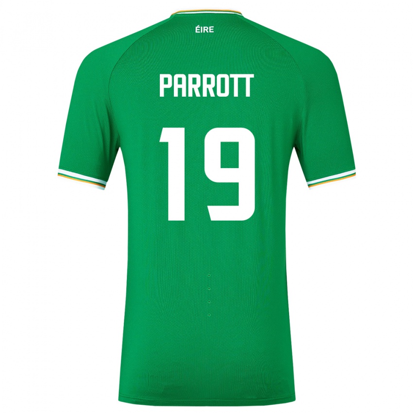 Gyermek Ír-Sziget Troy Parrott #19 Zöld Hazai Jersey 24-26 Mez Póló Ing