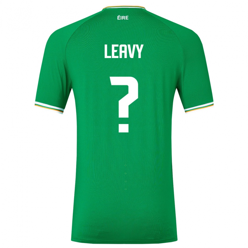 Gyermek Ír-Sziget Kian Leavy #0 Zöld Hazai Jersey 24-26 Mez Póló Ing