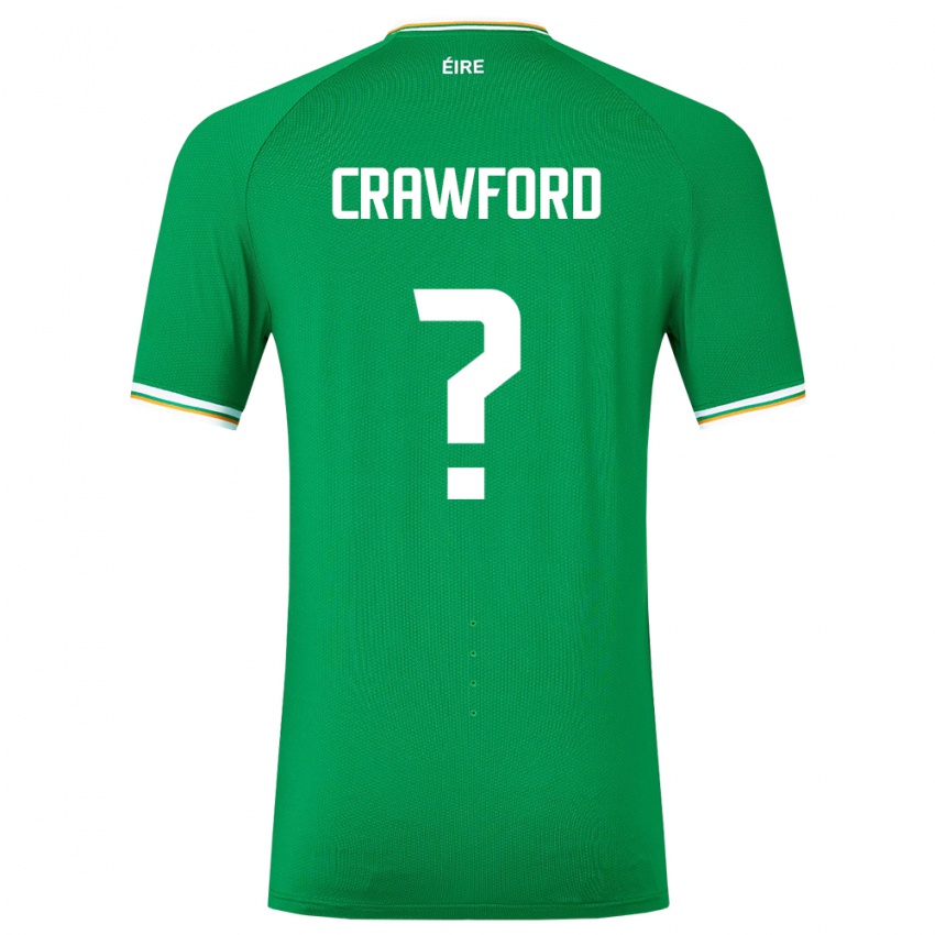 Gyermek Ír-Sziget James Crawford #0 Zöld Hazai Jersey 24-26 Mez Póló Ing