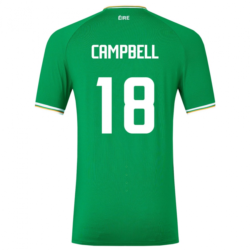 Gyermek Ír-Sziget Megan Campbell #18 Zöld Hazai Jersey 24-26 Mez Póló Ing