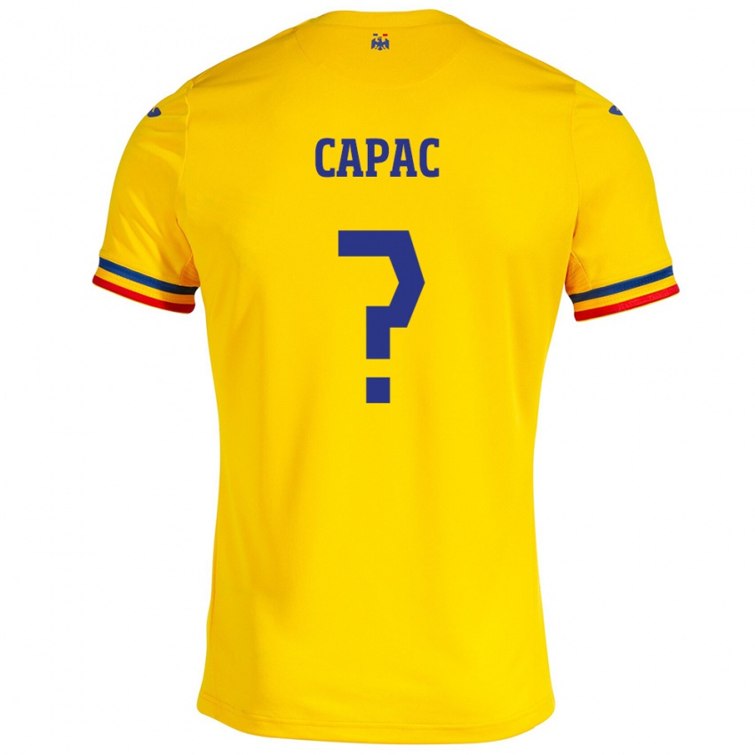 Gyermek Románia Alexandru Capac #0 Sárga Hazai Jersey 24-26 Mez Póló Ing
