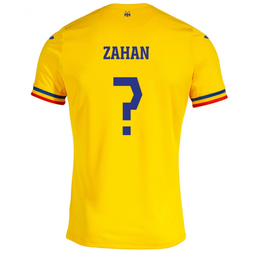 Gyermek Románia Alex Zahan #0 Sárga Hazai Jersey 24-26 Mez Póló Ing