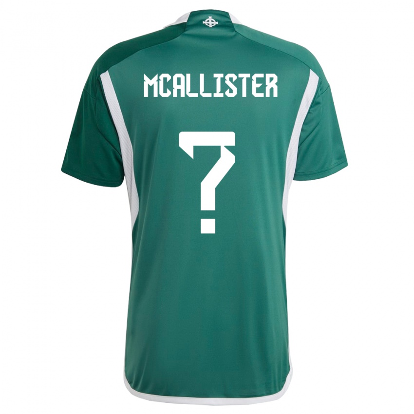 Gyermek Észak-Írország Sean Mcallister #0 Zöld Hazai Jersey 24-26 Mez Póló Ing