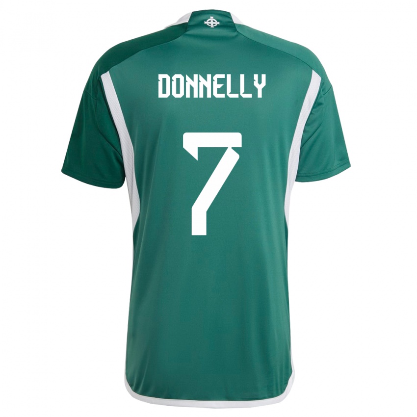 Gyermek Észak-Írország Caolan Donnelly #7 Zöld Hazai Jersey 24-26 Mez Póló Ing