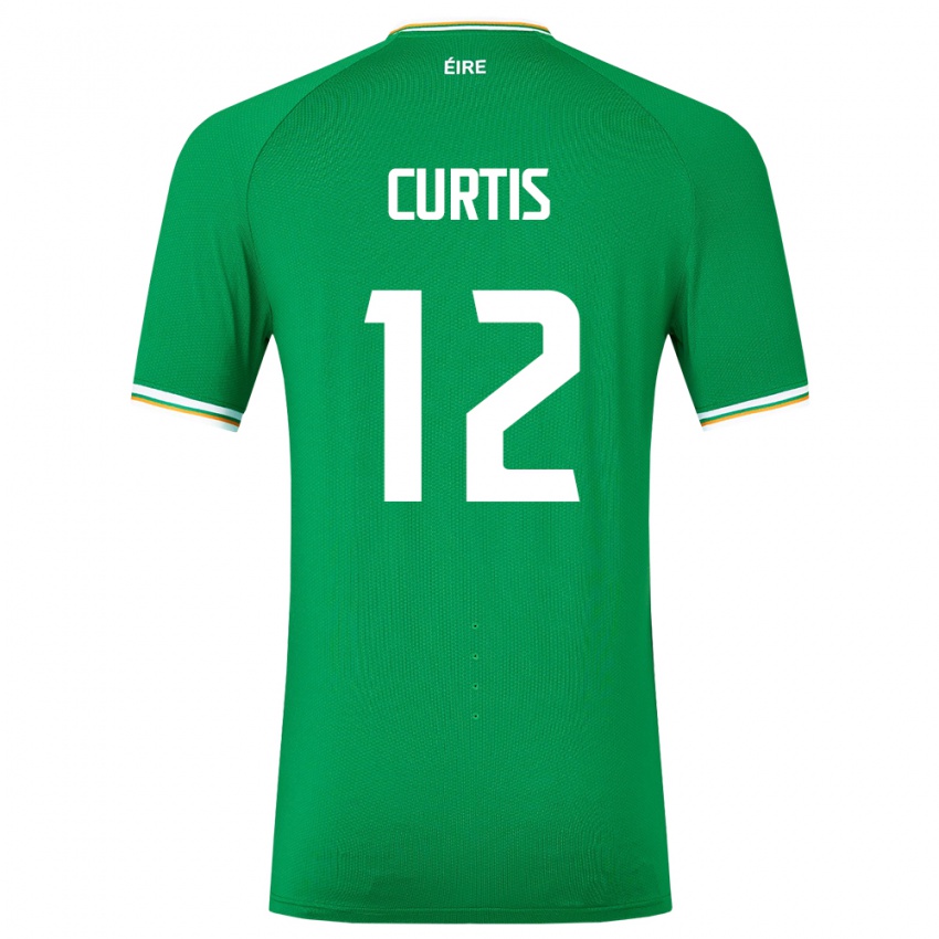 Férfi Ír-Sziget Sam Curtis #12 Zöld Hazai Jersey 24-26 Mez Póló Ing