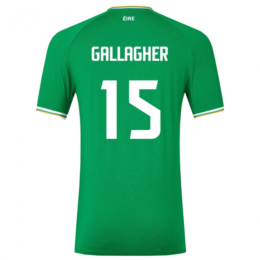 Férfi Ír-Sziget Oisín Gallagher #15 Zöld Hazai Jersey 24-26 Mez Póló Ing