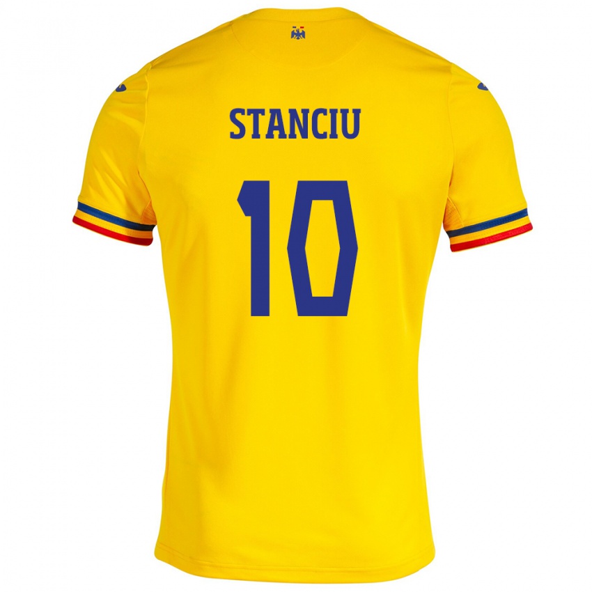 Férfi Románia Nicolae Stanciu #10 Sárga Hazai Jersey 24-26 Mez Póló Ing