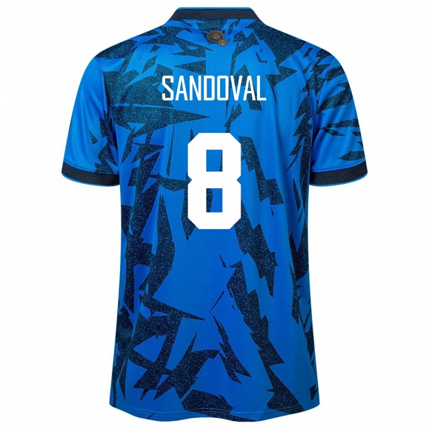 Férfi Salvador Emerson Sandoval #8 Kék Hazai Jersey 24-26 Mez Póló Ing