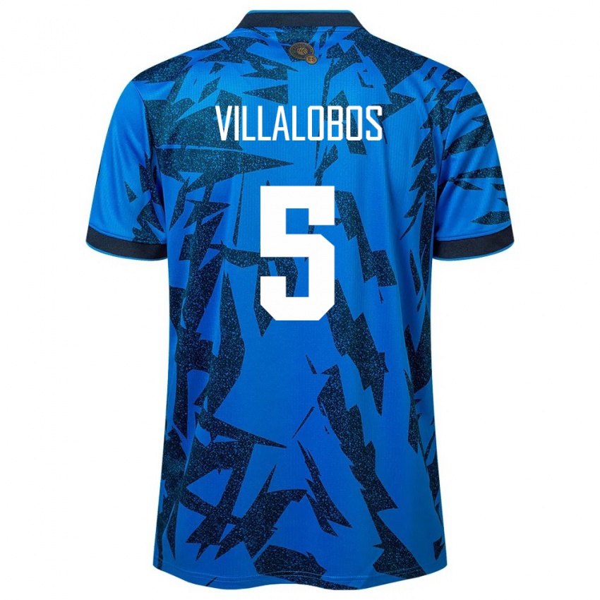 Férfi Salvador Kristian Villalobos #5 Kék Hazai Jersey 24-26 Mez Póló Ing