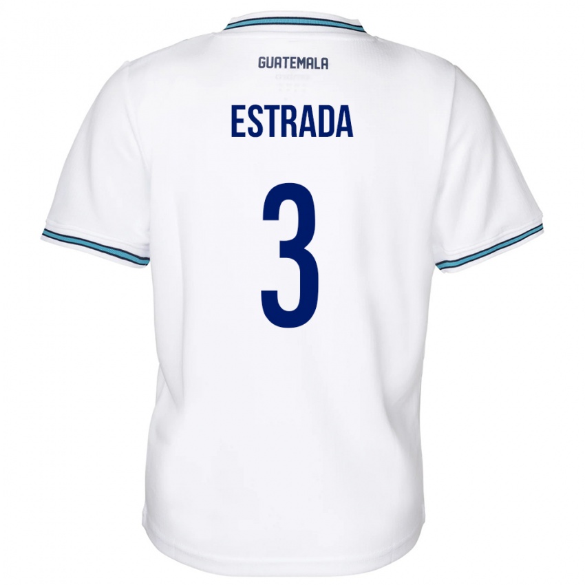 Férfi Guatemala Carlos Estrada #3 Fehér Hazai Jersey 24-26 Mez Póló Ing